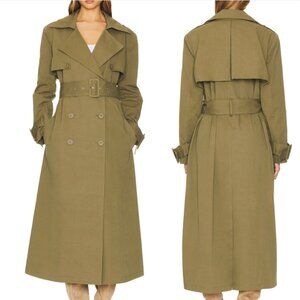 AEXAE aus trench jacket army green military cotton XS NEW